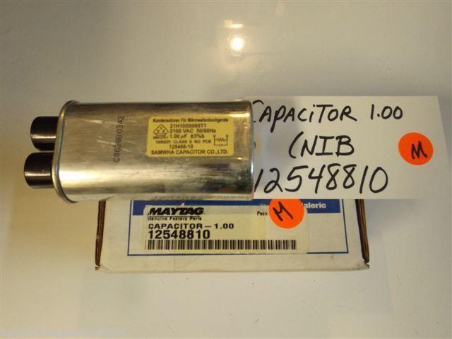Maytag Amana Microwave 12548810 Capacitor 1.00 NEW IN BOX Maytag Amana Microwave 12548810 Capacitor 1.00 NEW IN BOX
